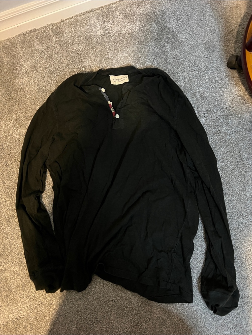 Denim & Supply Ralph Lauren Black Long-Sleeve Henley